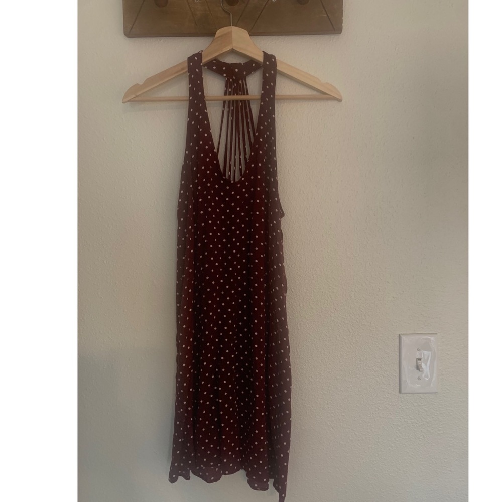 American Eagle Dark Red Polka Dot a Summer Dress